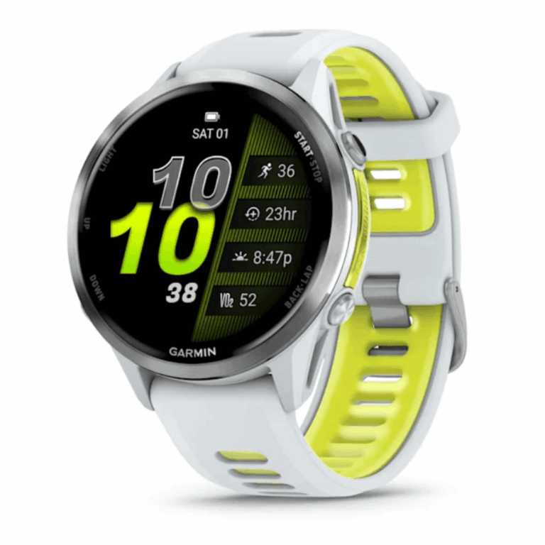 Relógio Garmin Forerunner 970 pulseira amarela translúcida marfim